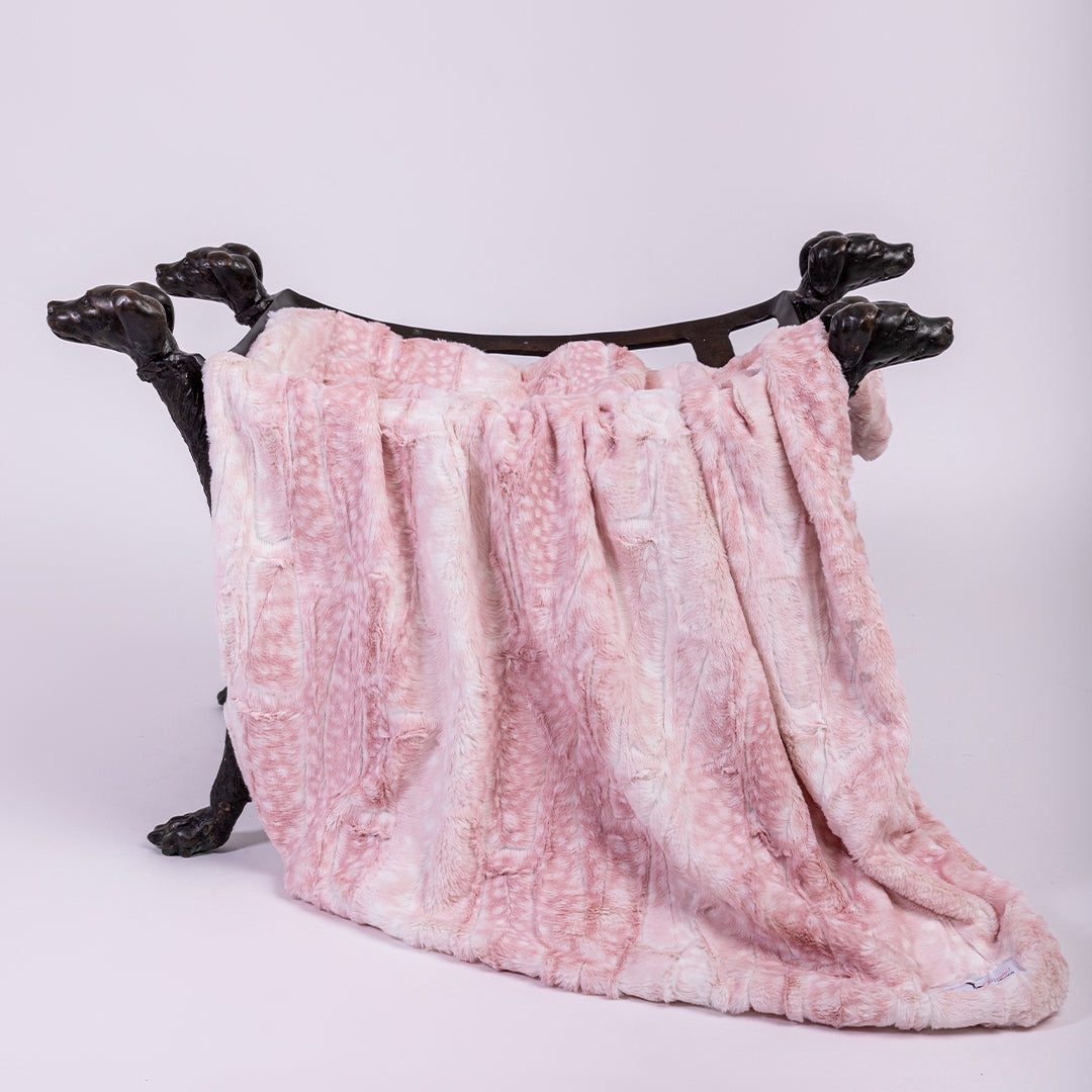 Hello Doggie Cashmere Pink Fawn Dog Blanket