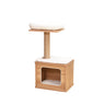 Cedar Wooden Cat Tree Condo with Natural Jute Rope Scratching Post