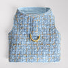 Hello Doggie Chantel Tweed Faux Fur Blue Dog Harness