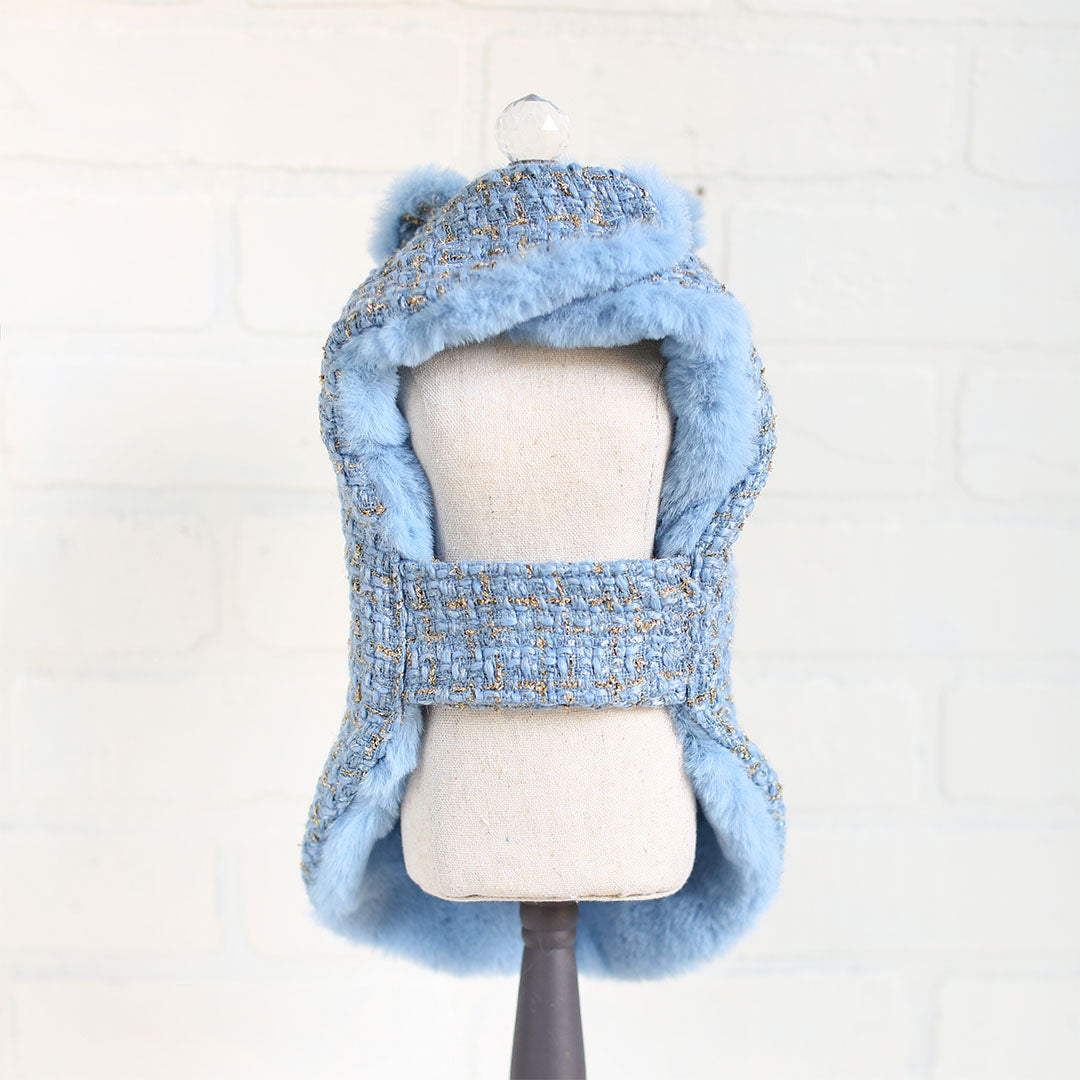 Hello Doggie Chantel Tweed Faux Fur Candy Dog Coat