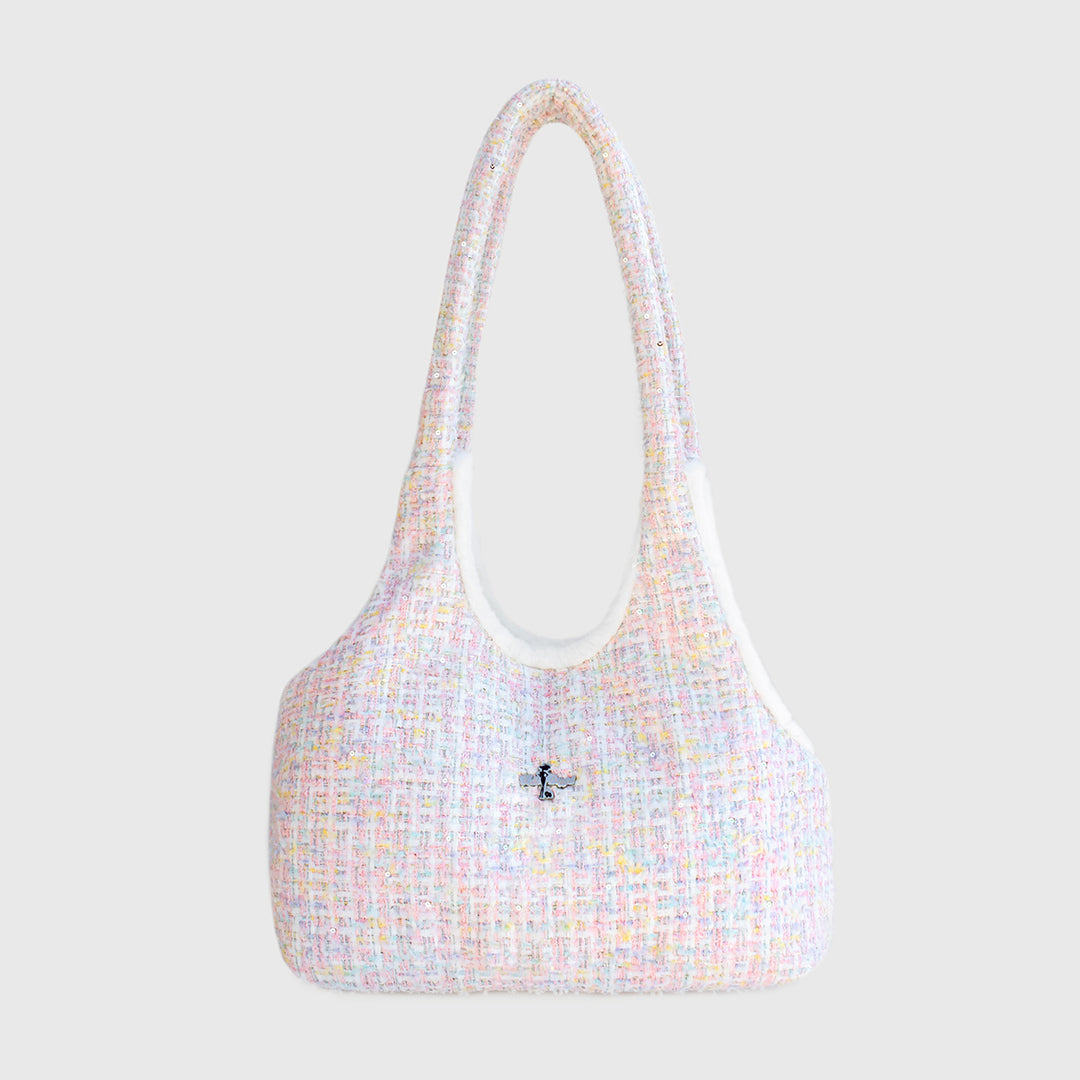Hello Doggie Chantel Tweed Ultra-Plush Satin Candy Dog Carrier