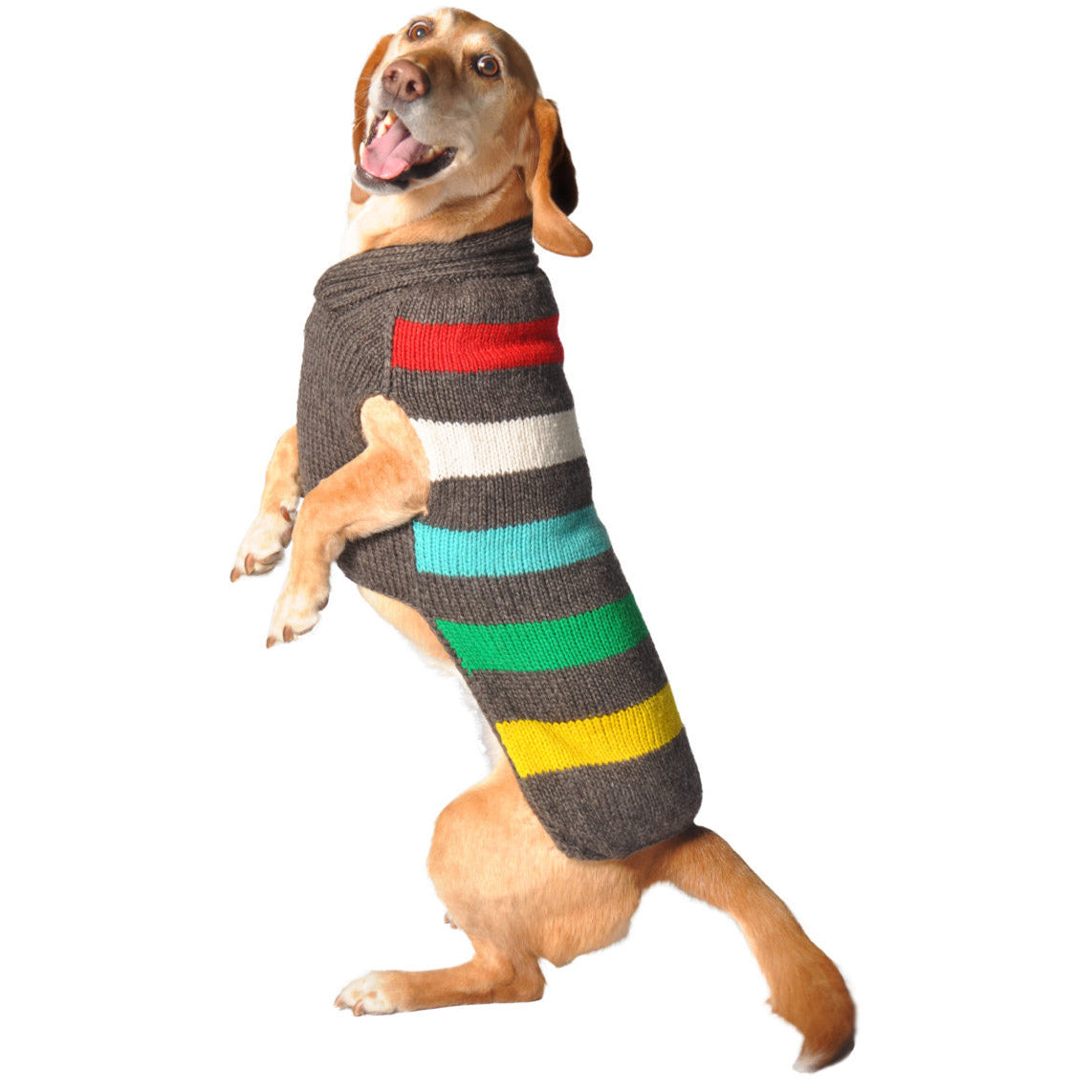 Chilly Dog Hand Knit Charcoal Stripe Wool Wool Hat