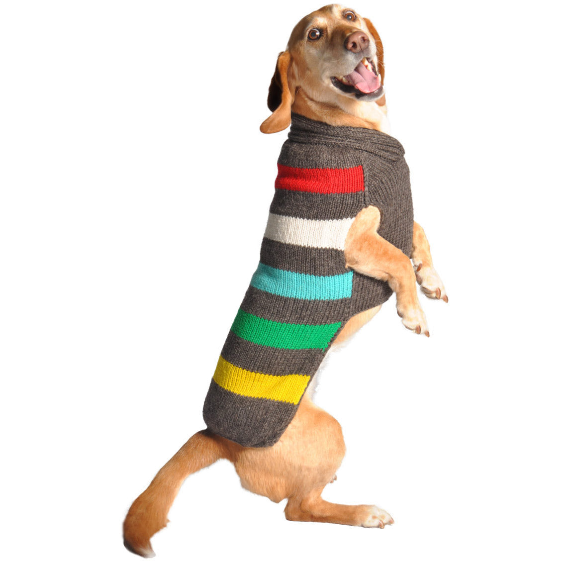 Chilly Dog Hand Knit Charcoal Stripe Wool Wool Hat