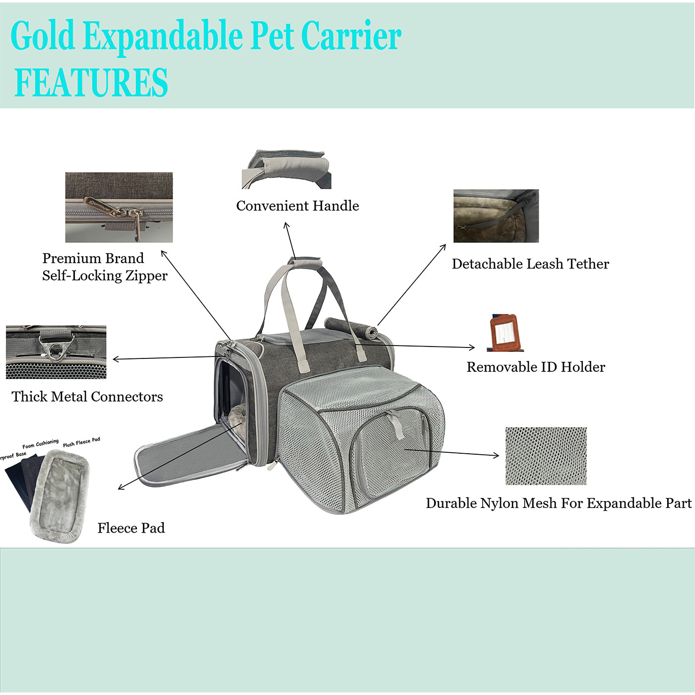 Mr. Peanuts Gold Series Big Apple XL Size Airline Compliant Expandable Pet Carrier | HT Animal Supply