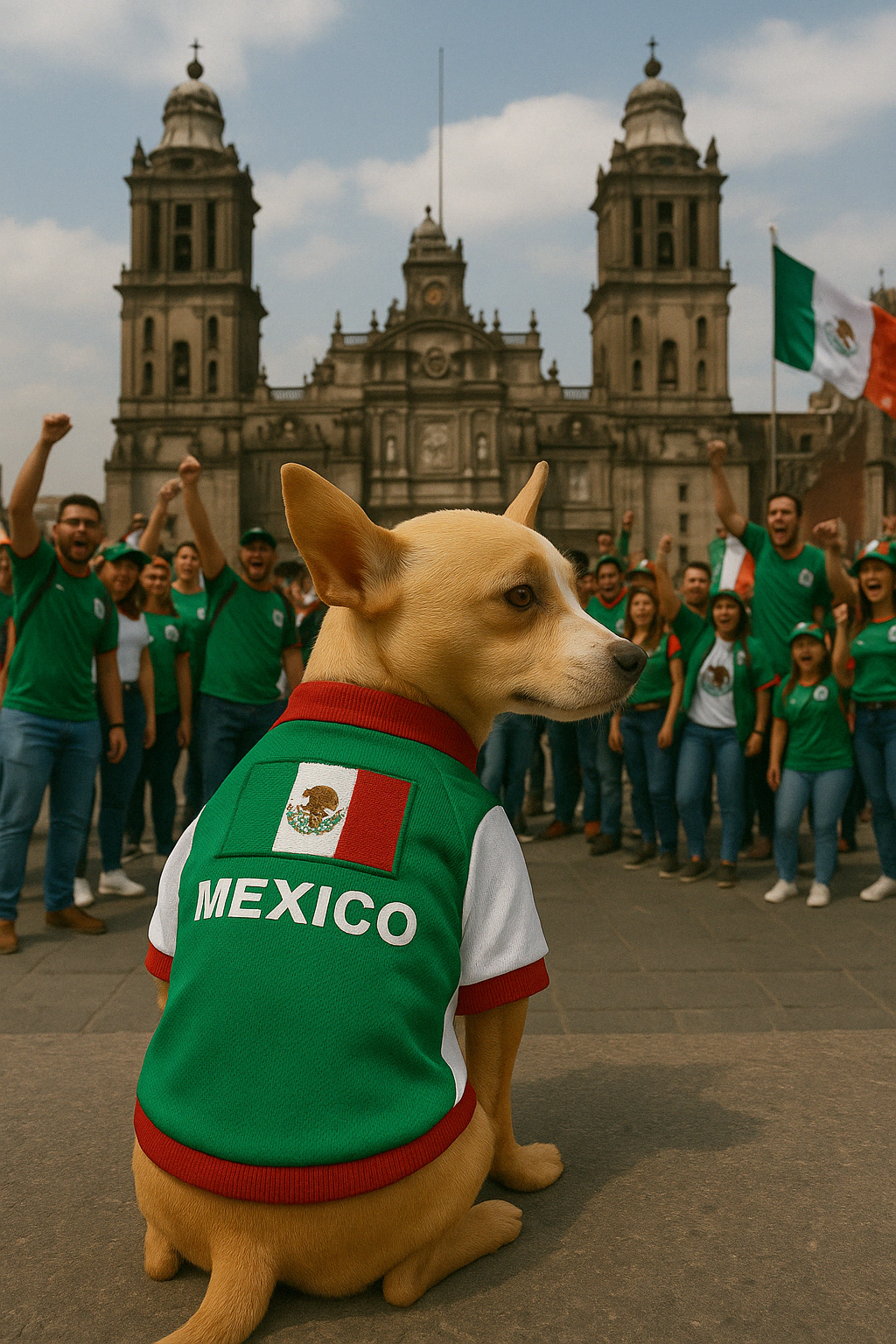 Parisian Pet Team Mexico Dog T-Shirt-Red, White, Green