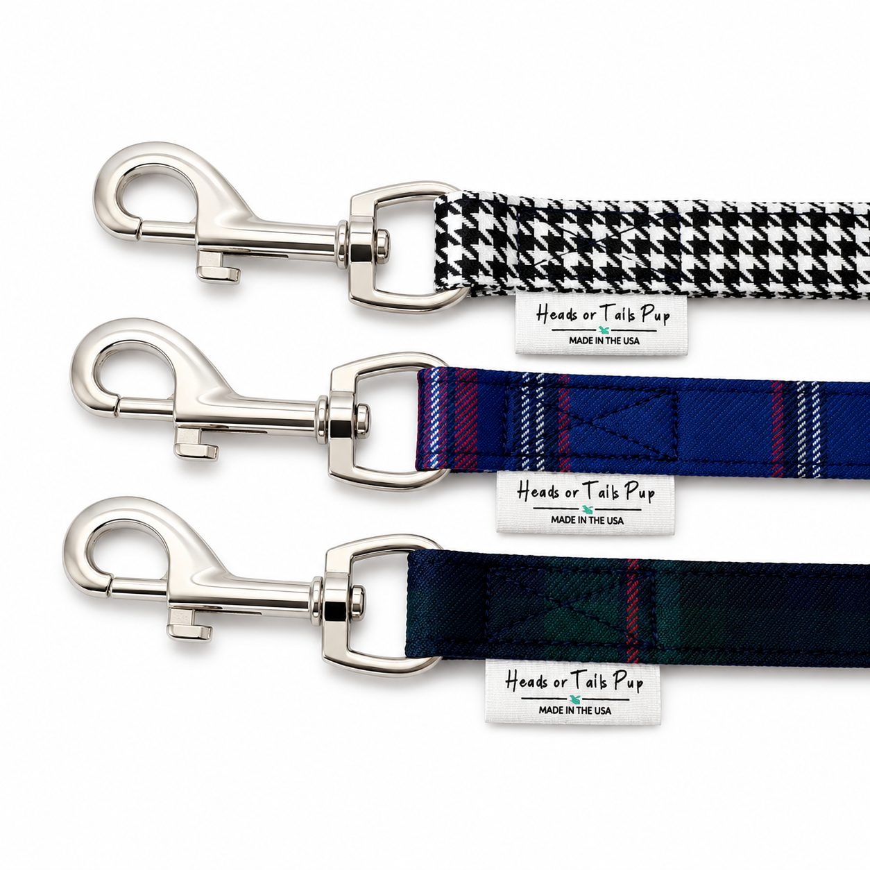 Heads or Tails Pup Houndstooth Dog Leash