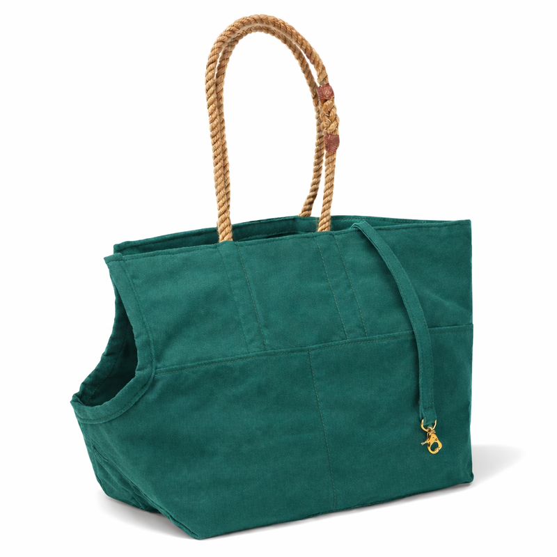 Pine Waxed Cotton Canvas Dog Carrier