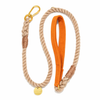 Fire Orange Waxed Cotton Canvas Animal Leash