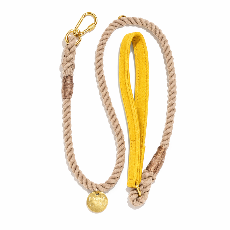 Yellow Waxed Cotton Canvas Animal Leash