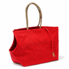 Red Waxed Cotton Canvas Dog Carrier