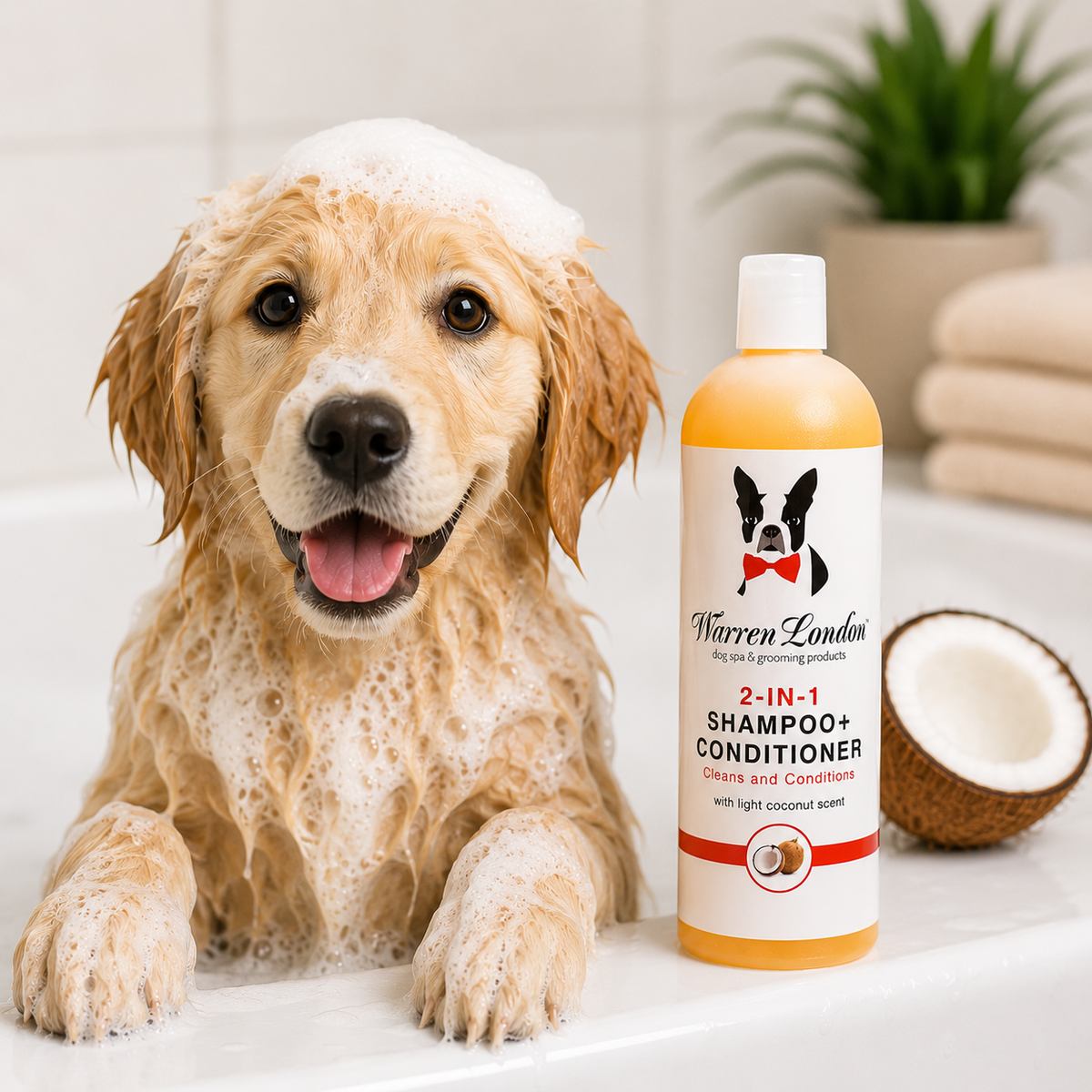 2-in-1 Dog Shampoo + Conditioner - Coconut Scented