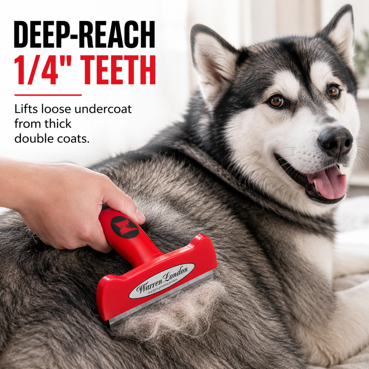 De-Shedding Dog Brush for Long Hair (>1") | HT Animal Supply