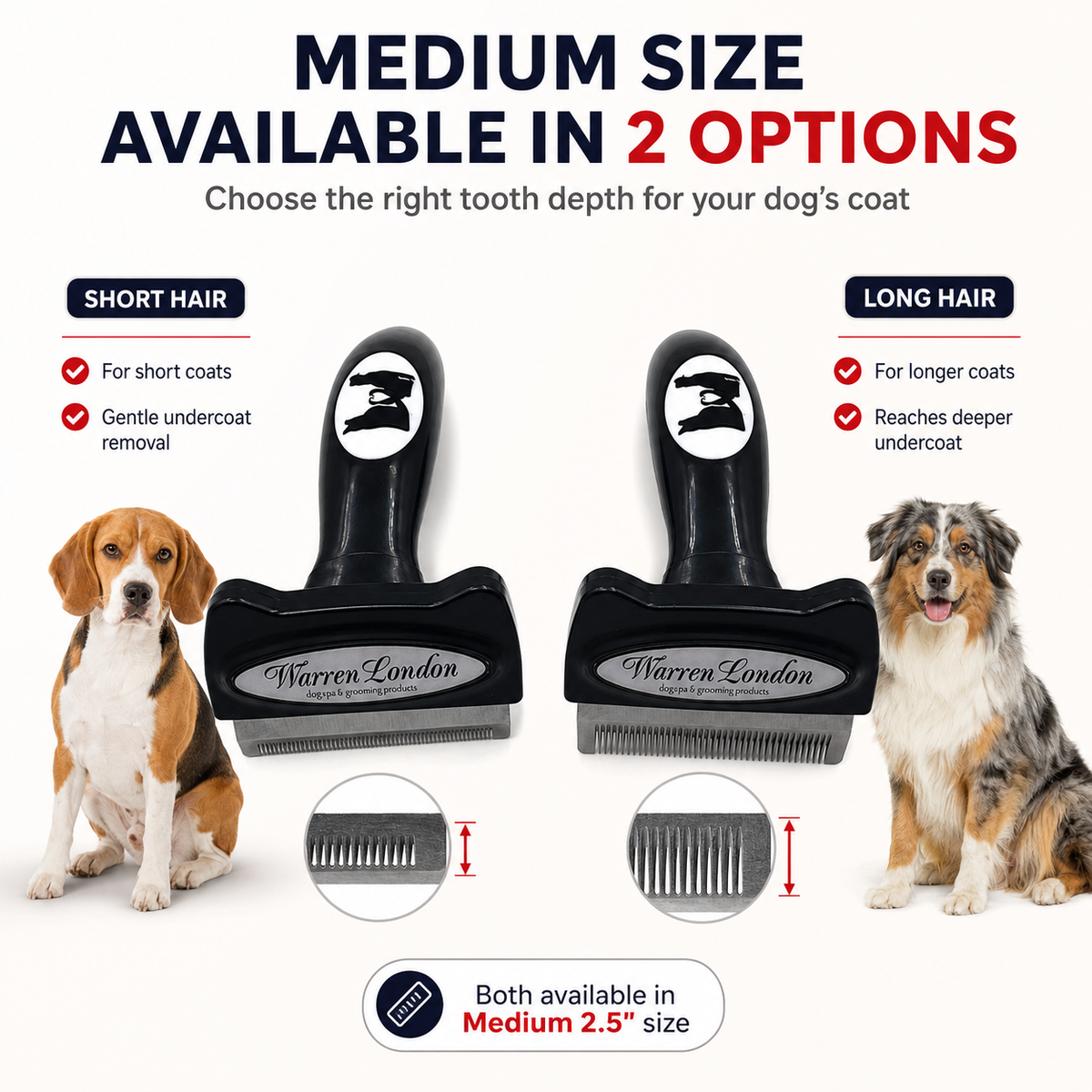 De-Shedding Dog Brush for Short Hair (<1") | HT Animal Supply
