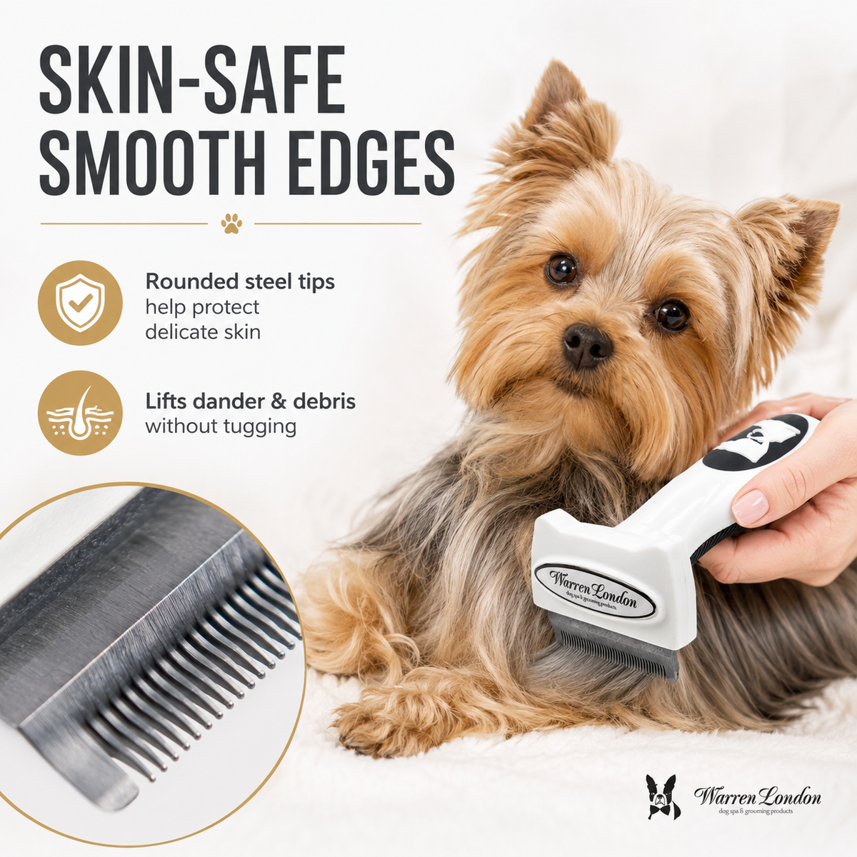 De-Shedding Dog Brush for Short Hair (<1") | HT Animal Supply