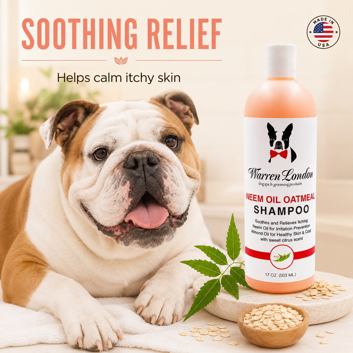 Neem Oil Oatmeal Shampoo - Soothes & Relieves Itching - Insect Repellant | HT Animal Supply