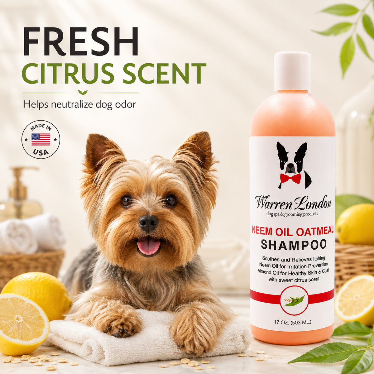 Neem Oil Oatmeal Shampoo - Soothes & Relieves Itching - Insect Repellant | HT Animal Supply
