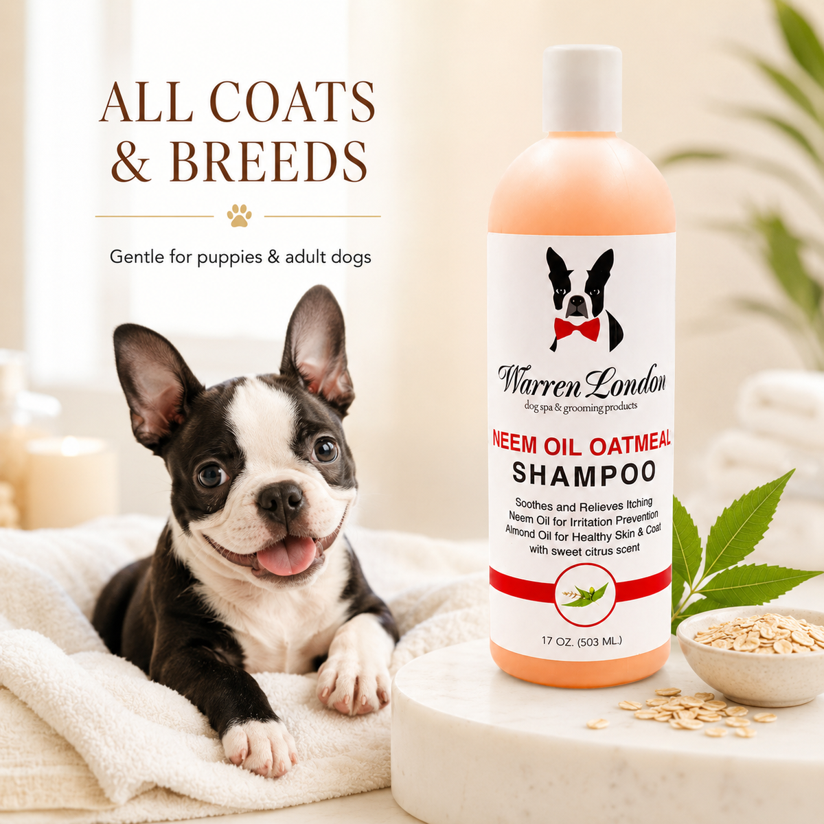 Neem Oil Oatmeal Shampoo - Soothes & Relieves Itching - Insect Repellant | HT Animal Supply