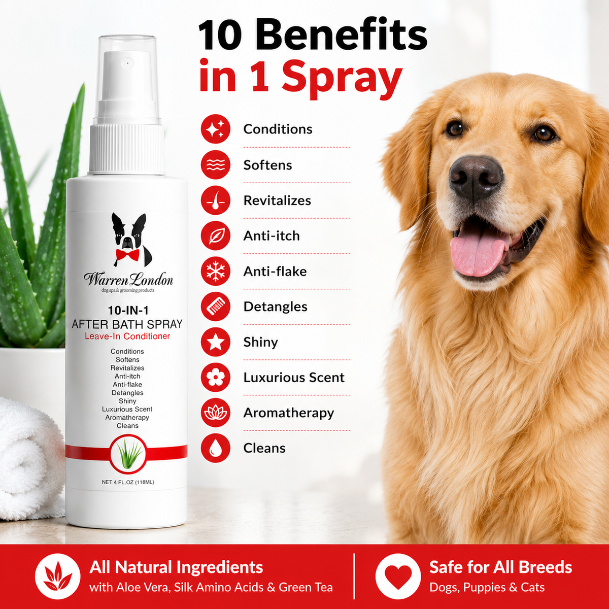 10-In-1 Leave-In Conditioner and Detangling Spray | HT Animal Supply