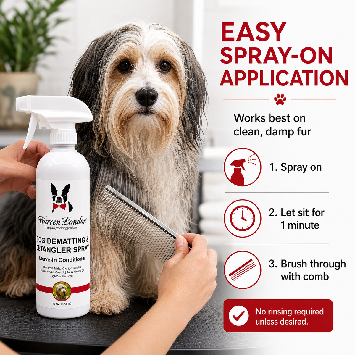 Dog De-matting and Detangler Spray - Leave-In Conditioner | HT Animal Supply