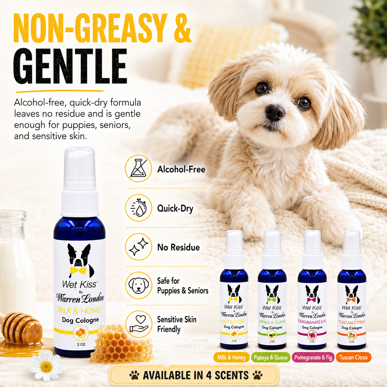 Wet Kiss Dog Cologne By Warren London - 2 Oz or 16 Oz | HT Animal Supply