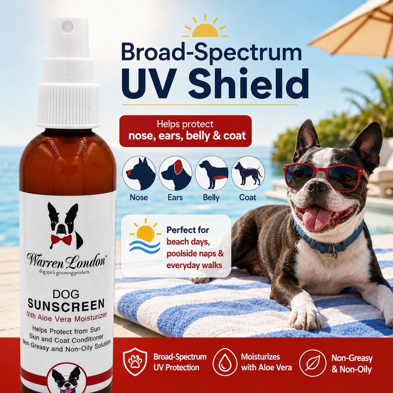 Dog Sunscreen With Aloe Vera Moisturizer | HT Animal Supply