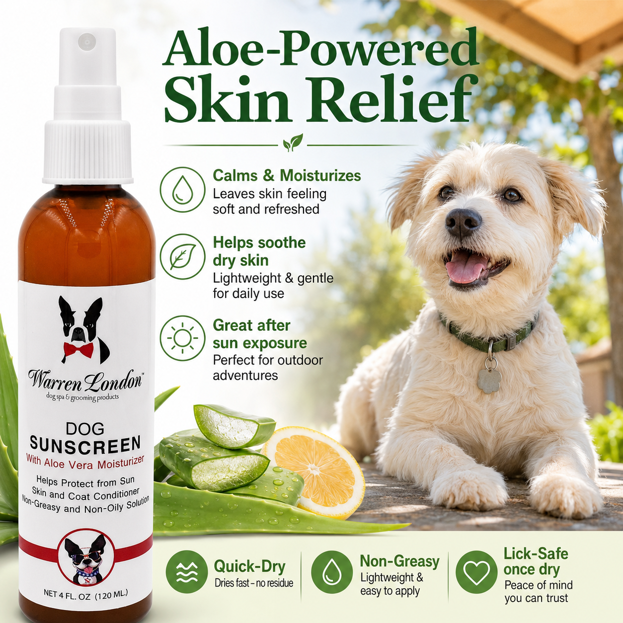 Dog Sunscreen With Aloe Vera Moisturizer | HT Animal Supply