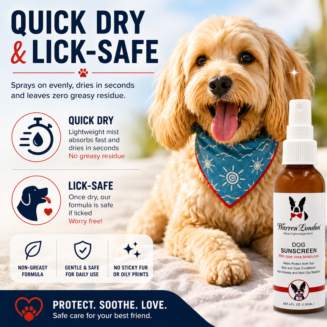 Dog Sunscreen With Aloe Vera Moisturizer | HT Animal Supply
