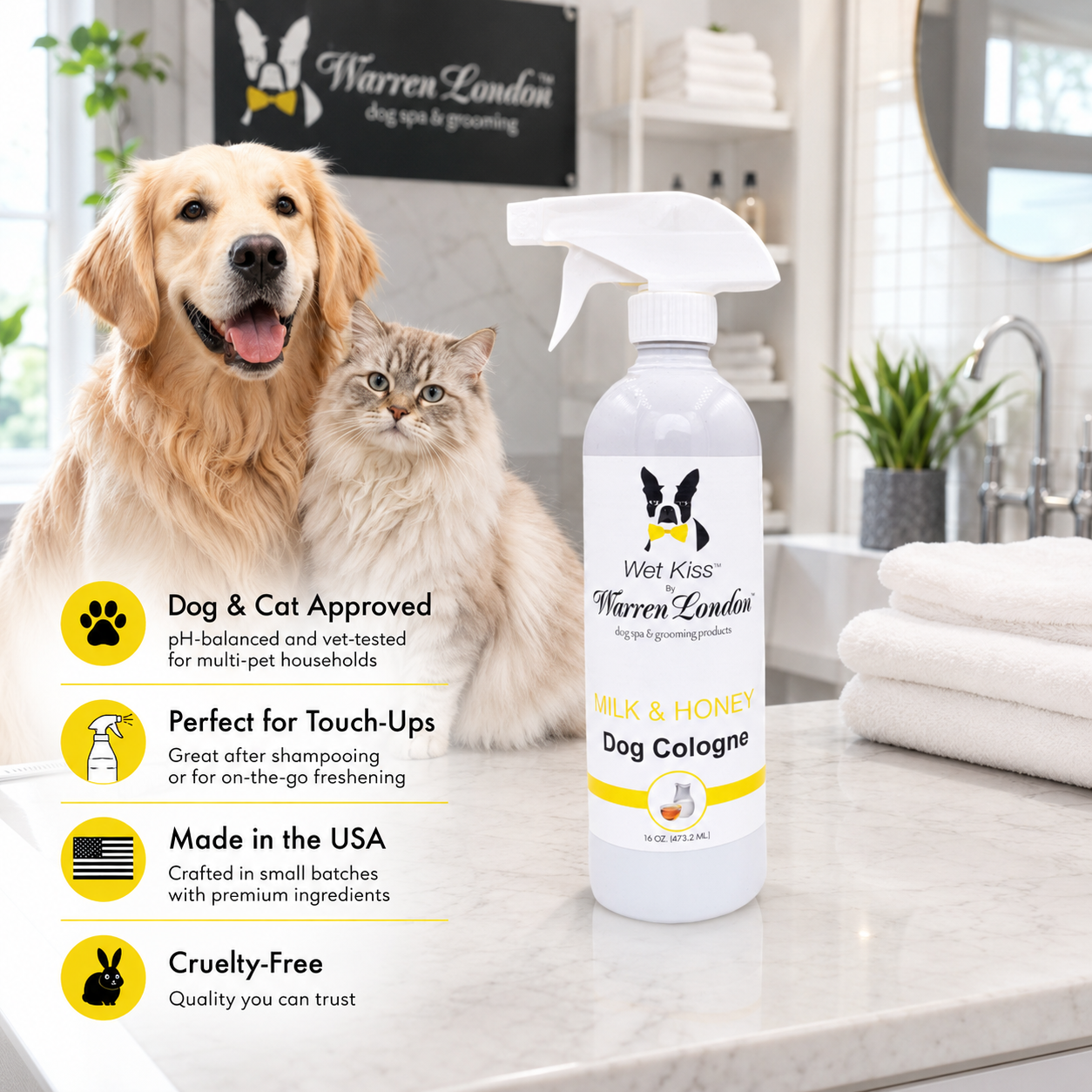 Wet Kiss Dog Cologne By Warren London - 2 Oz or 16 Oz | HT Animal Supply
