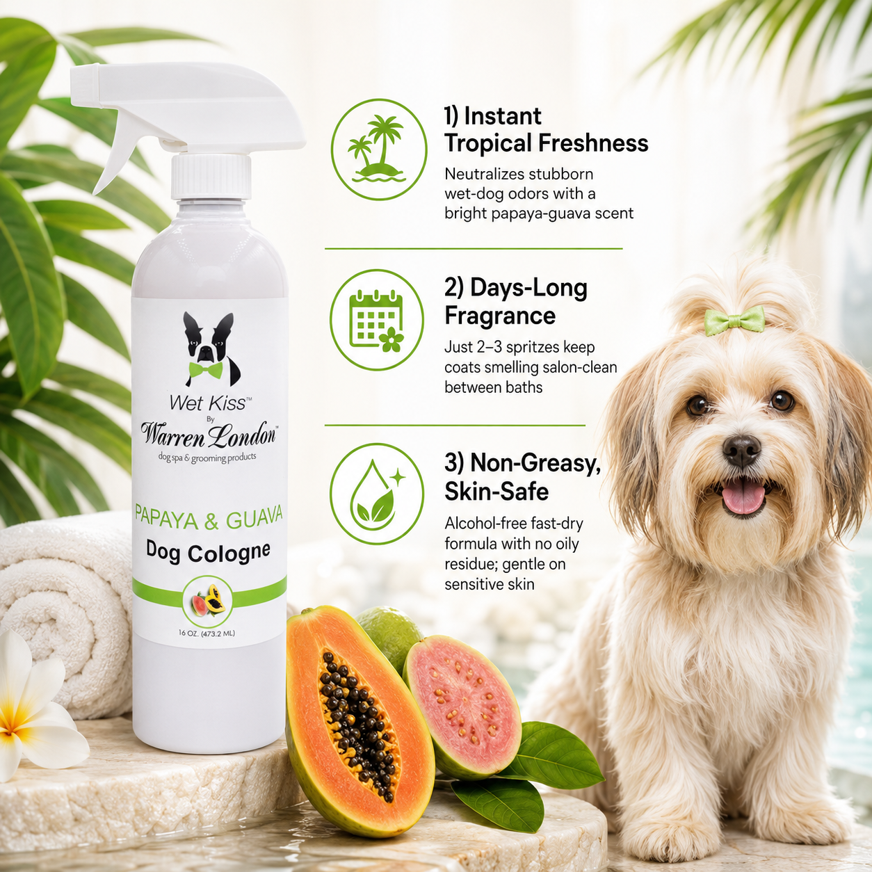 Wet Kiss Dog Cologne By Warren London - 2 Oz or 16 Oz | HT Animal Supply