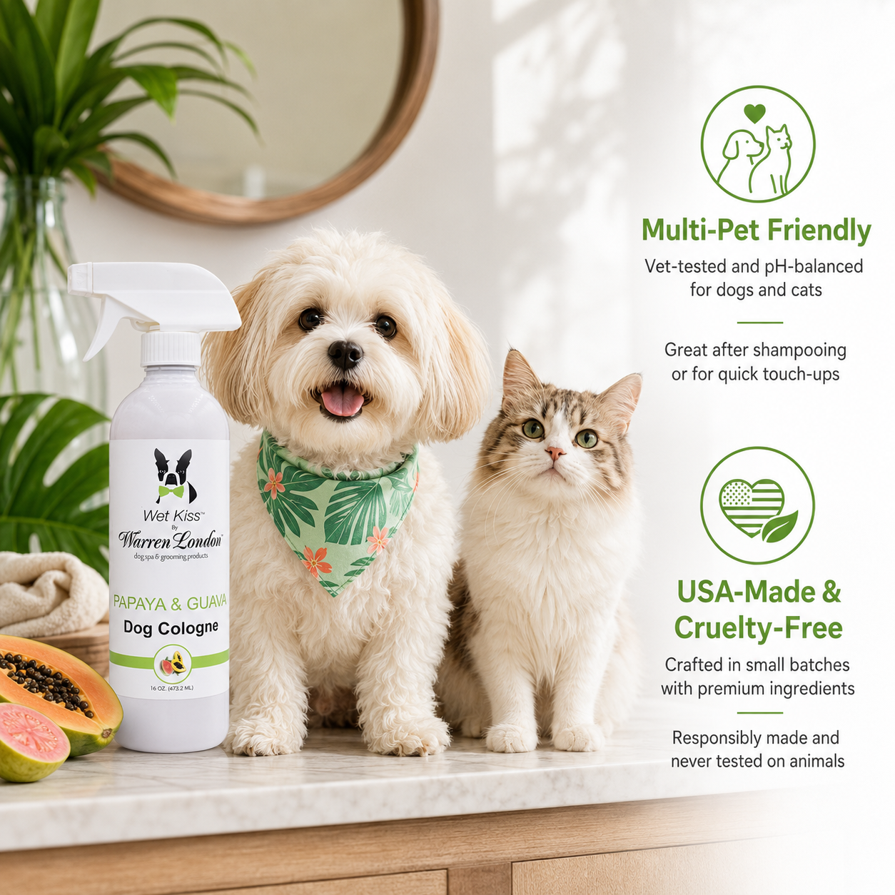 Wet Kiss Dog Cologne By Warren London - 2 Oz or 16 Oz | HT Animal Supply