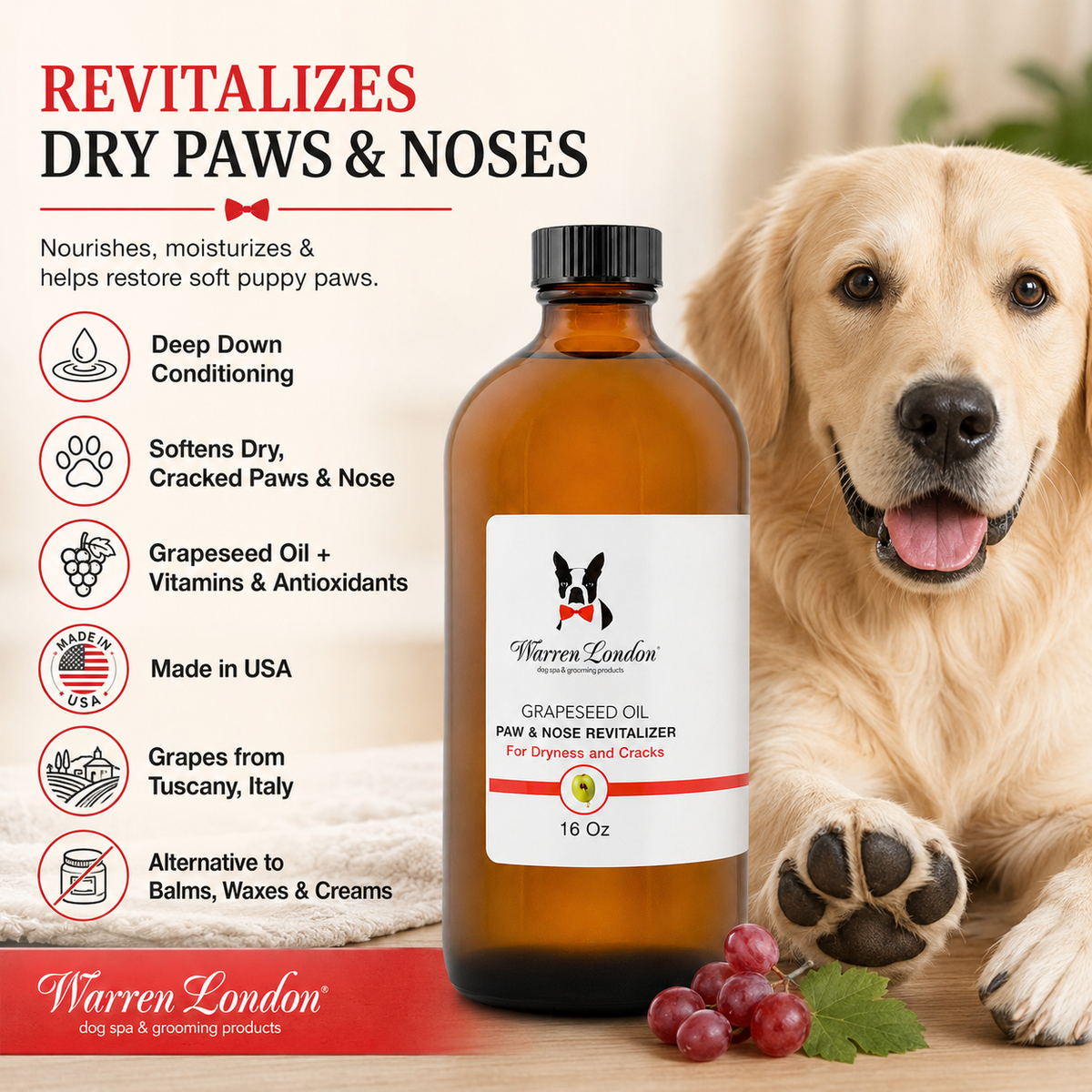 Grapeseed Oil Paw and Nose Revitalizer - Professional Size | HT Animal Supply
