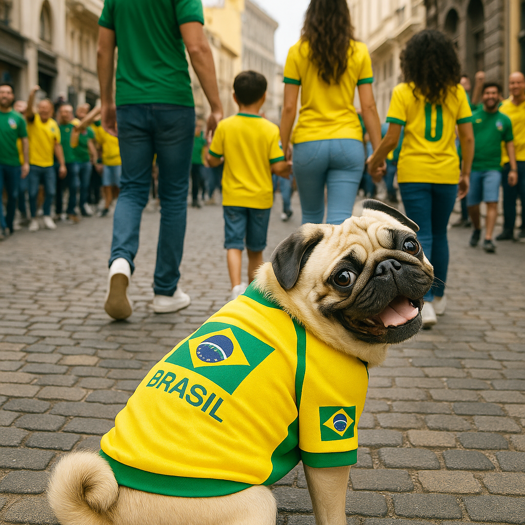Parisian Pet Team Brazil Dog T-Shirt-Yellow Green