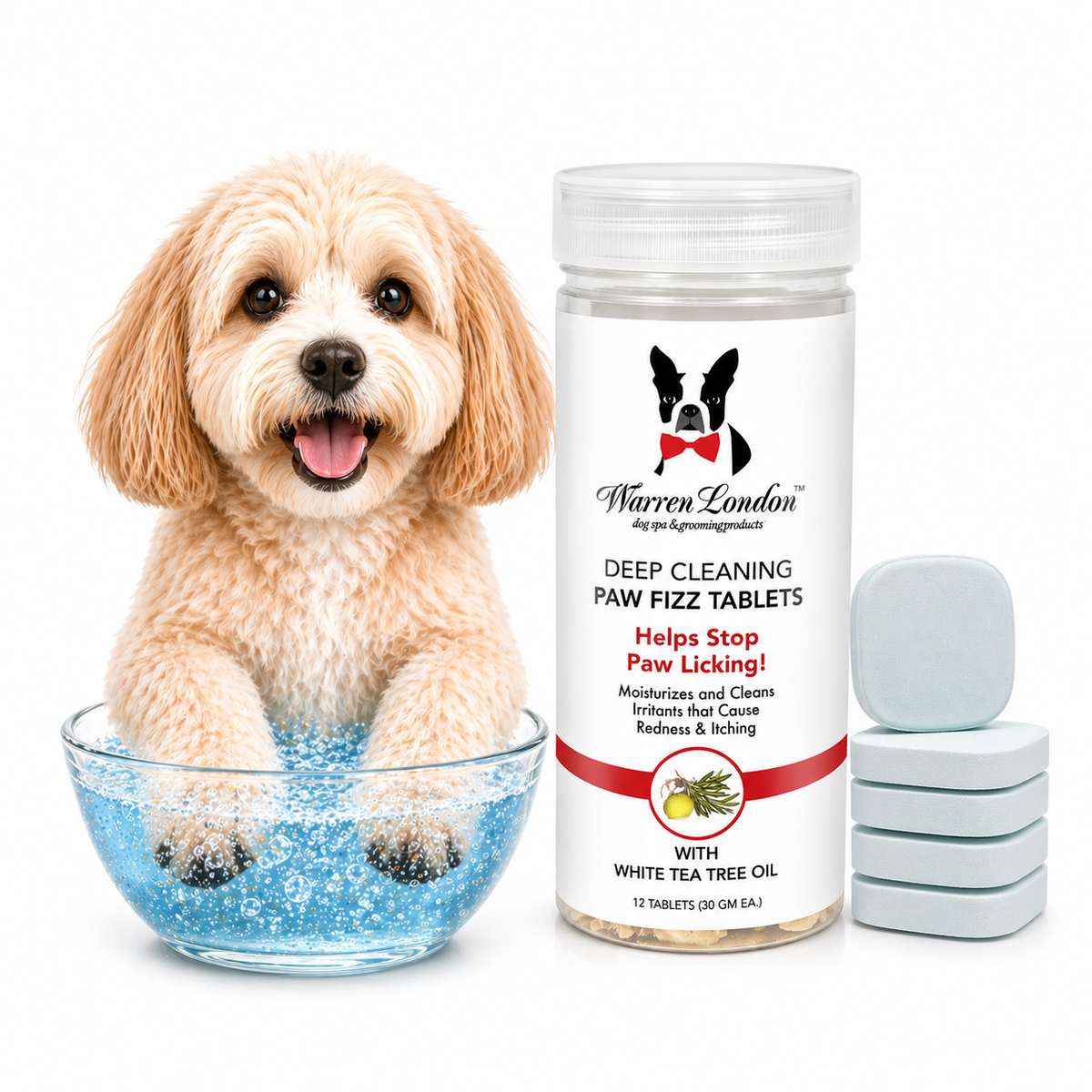 Deep Cleaning Paw Fizz Tablets - Paw Soak Helps Eliminate Paw Licking | HT Animal Supply