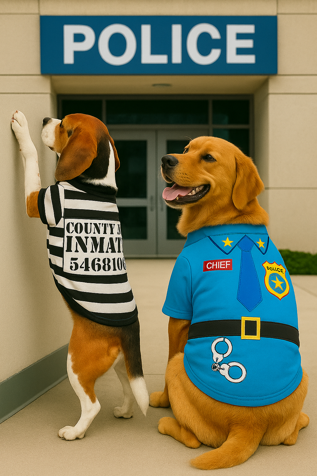 Parisian Pet Furry Inmate Black and White Stripes Halloween Costume - Funny Prison Design for Cats & Dogs