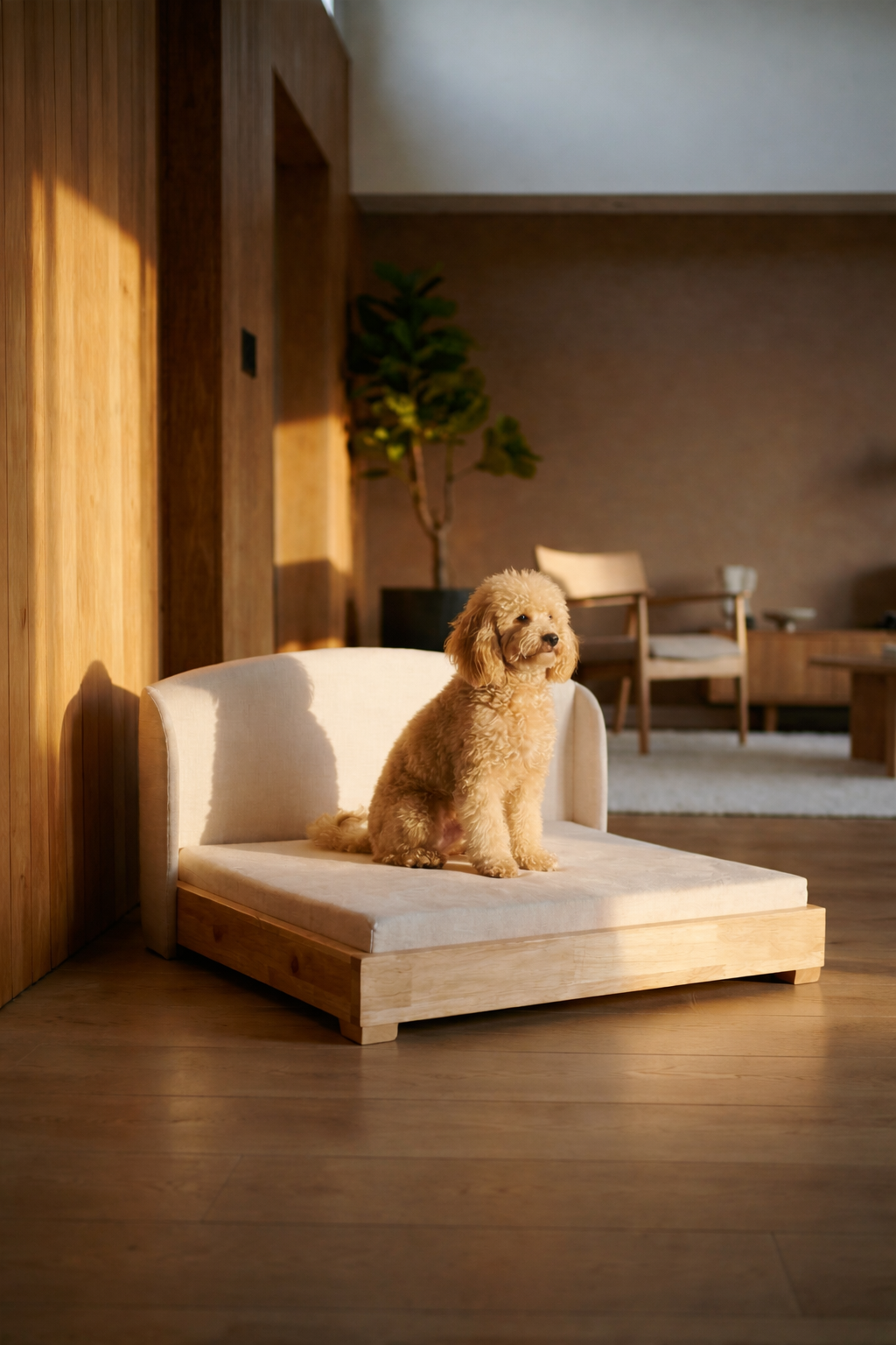 The Haven Luxury Handcrafted Solid Wood Orthopedic Dog Bed