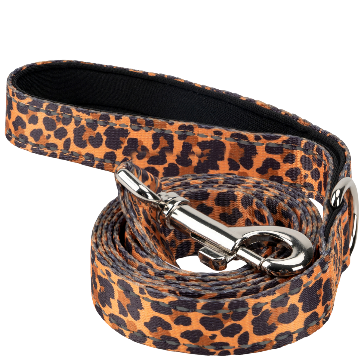 EcoBark cheetah print padded dog leash