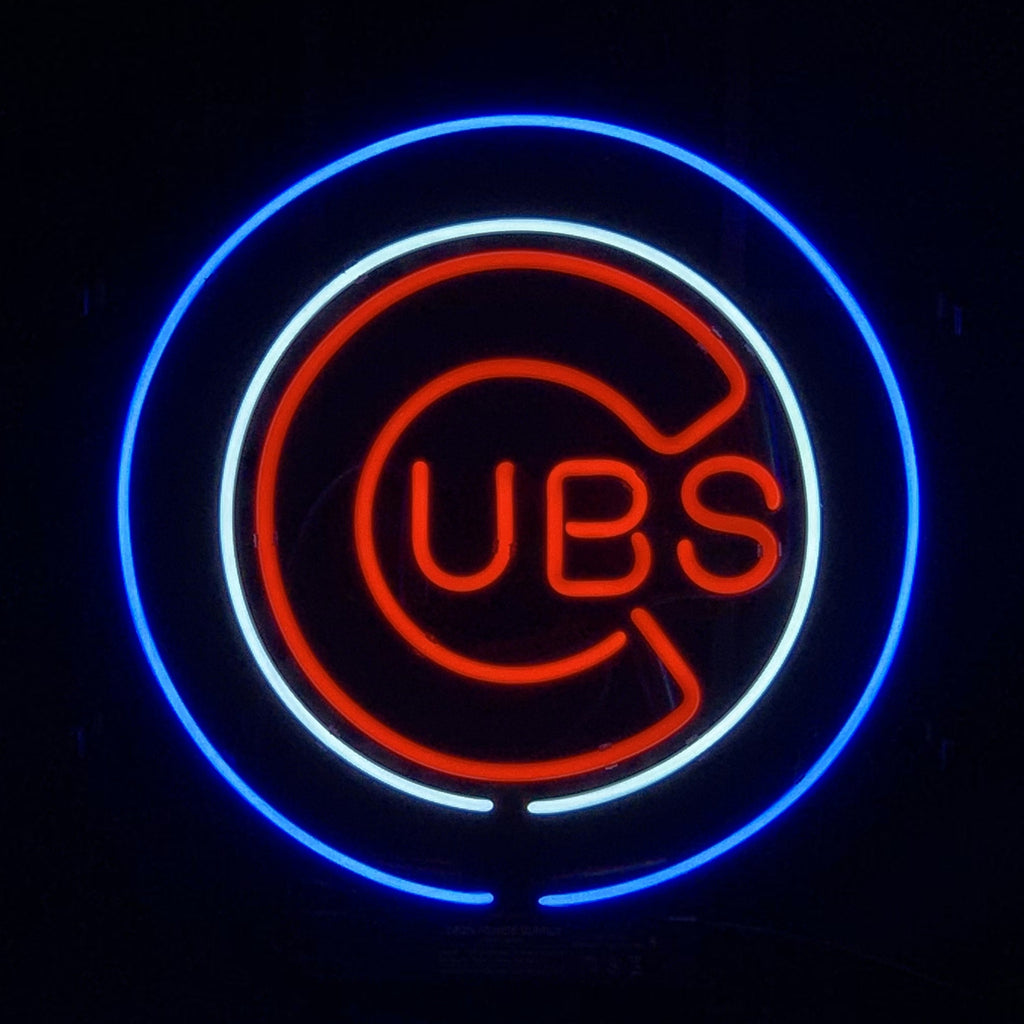 Chicago Cubs Baseball Logo Real Glass Neon Sign