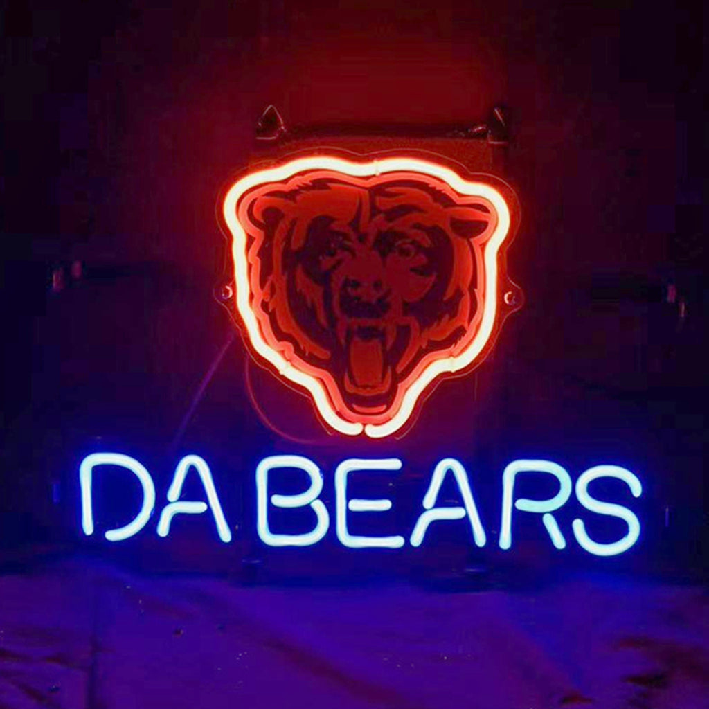 Chicago Da Bears Real Glass Neon Sign
