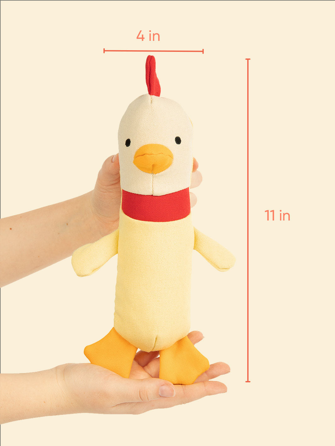 Clucky Plush Canvas Crinkle Dog Toy