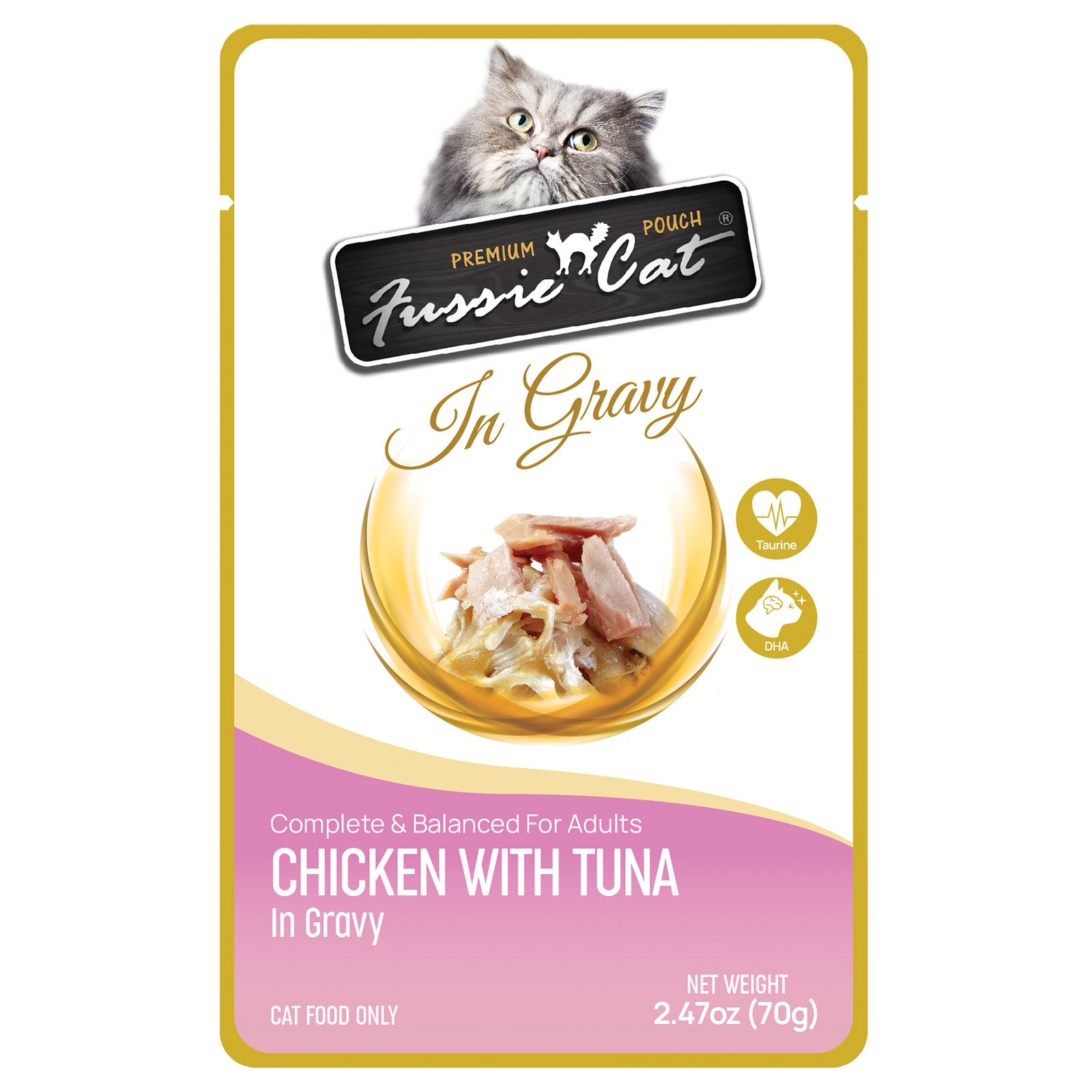 Fussie Cat Pouch - Chicken with Tuna in Gravy (2.47oz)