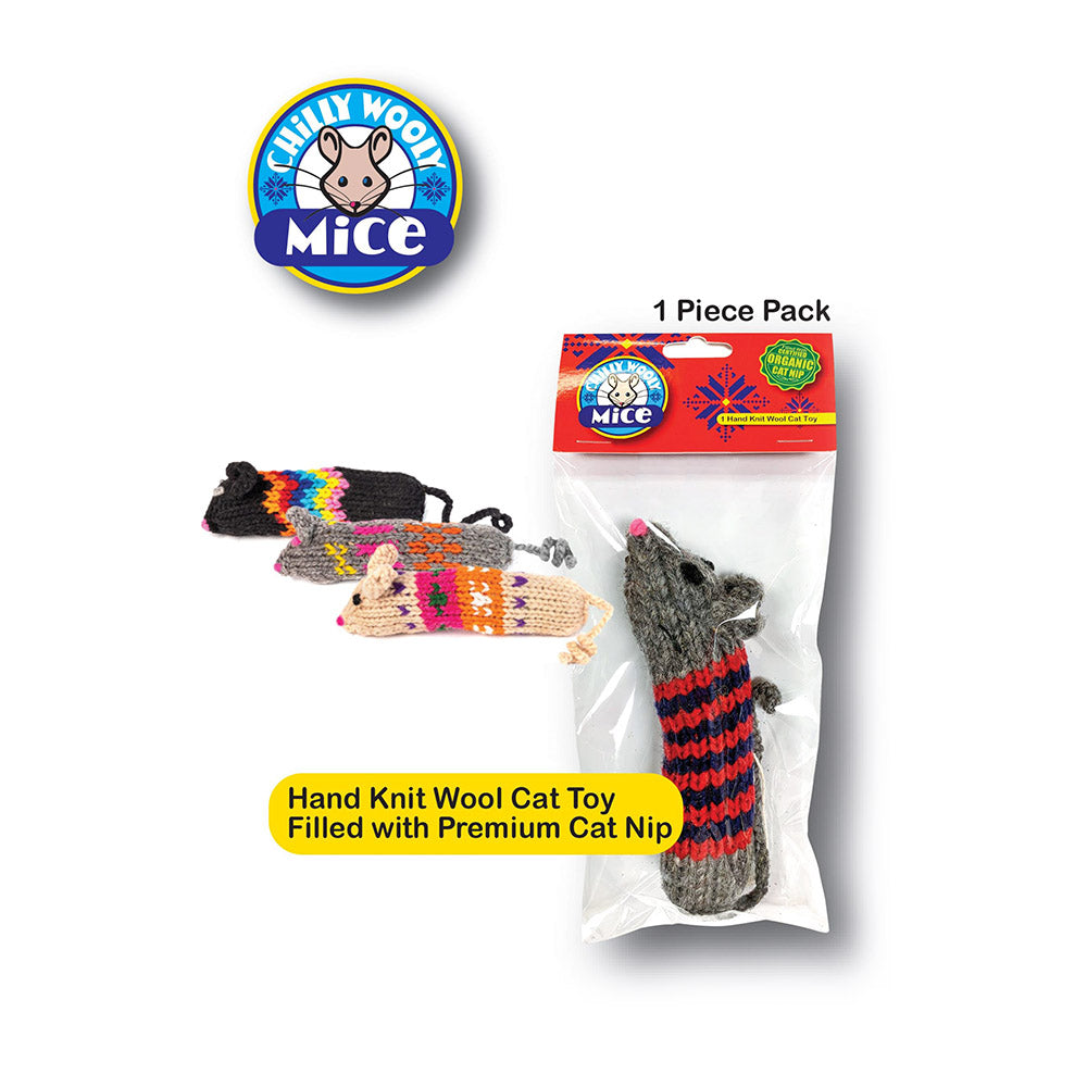 Chilly Dog 1 Pack Wooly Mice Organic Catnip Cat Toy