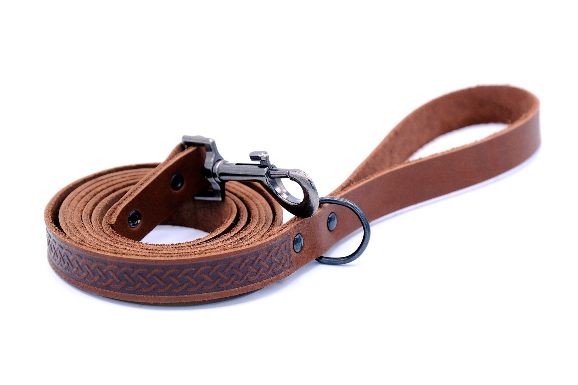 Euro-Dog Celtic Sport Leather Dog Collar & Leash Set