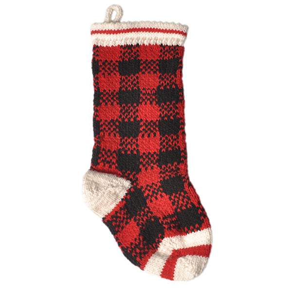 Chilly Dog Hand Knit Wool Buffalo Plaid Wool Hat