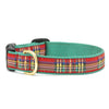Up Country Christmas Sparkle Plaid Cast Brass Dog Collar