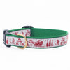 Up Country Christmas Toile Cast Brass Dog Collar