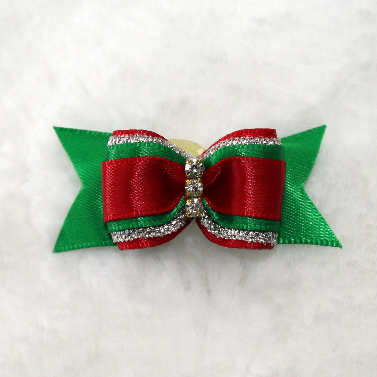 Hello Doggie Christmas Crystal Dog Barrette