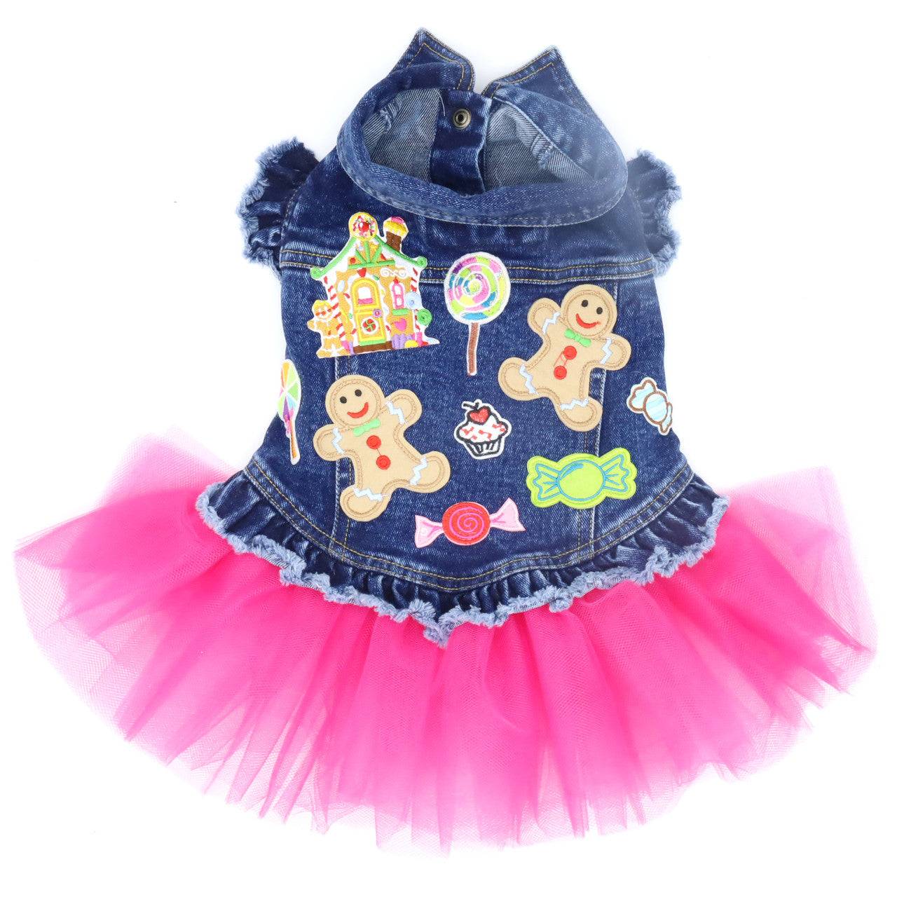 Christmas Gingerbread Denim Dog Jacket
