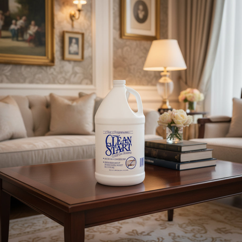 Clean Start clarifying shampoo bottle with a sale label on a white background