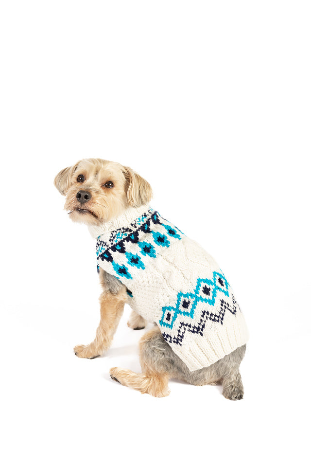 Coastal Cable Knit Dog Sweater