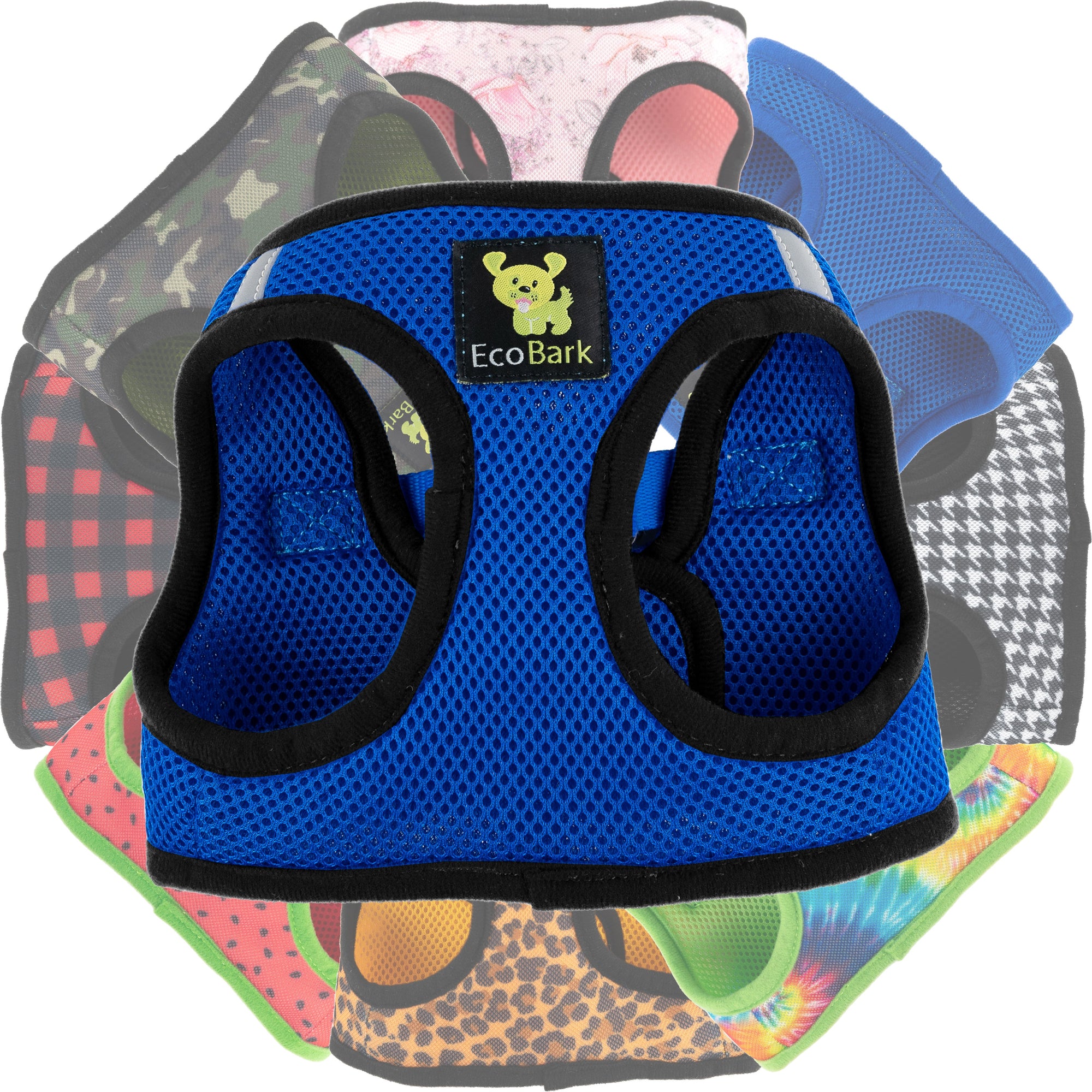 EcoBark Step In Dog Harness - Teacup & Small Breeds- Reflective Soft Mesh Harness for Teacup, Small Dogs and Puppies / Royal Blue